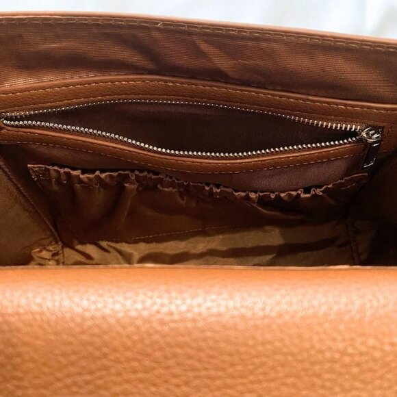 LAMBERT ELIE BROWN HAZELNUT FAUX LEATHER CONVERTIBLE BACKPACK SHOULDER BAG - OS - Picture 6 of 7